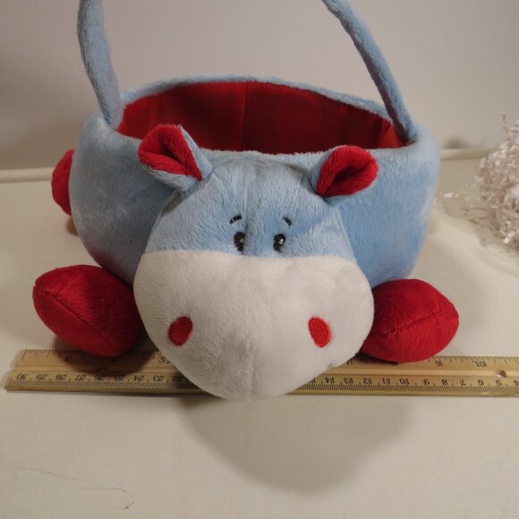 hippo hippopotamus plush fabric covered Easter basket Animal - Picture 10 of 16